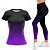 Kit Calça Legging com Camiseta Feminina Degrade Preto Roxo - Imagem 1