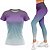 Kit Calça Legging com Camiseta Feminina Degrade Azul Roxo - Imagem 1