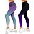 Kit 2 Calças Legging Degrade - Roxo Azul e Preto Roxo - Imagem 1