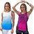 Kit 2 Regatas Fitness Feminina - Azul Branco e Joy - Imagem 1