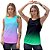 Kit 2 Regatas Fitness Feminina - Azul Lilás e Preto Verde - Imagem 1