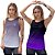 Kit 2 Regatas Fitness Feminina - Preto Cinza e Preto Roxo - Imagem 1
