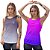 Kit 2 Regatas Fitness Feminina - Preto Cinza e Rosa Azul - Imagem 1