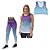Conjunto Camiseta Regata Feminina Top Fitness Calça Legging Efect - Imagem 1