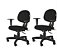 kit 2 cadeiras de escritorio executiva ergonômica NR17 com braços tecido preto - Imagem 1