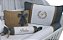 kit berço personalizado menino branco, chumbo e ocre - Imagem 1