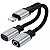 Adaptador LightNing Para LightNing + Fone P2 - HS-228 Preto/Prata Hrebos - Imagem 1
