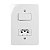 Conjunto 1 Interruptor Sim 6a + 1 Tom 2p+T 20a-250v 4x2 BR Renova PA021405 Margirius - Imagem 1