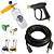 Kit 12m Mangueira Trama de Nylon + Snow Foam Com Gatilho + 2 Bicos Coloridos Para Lavadoras Karcher HD 585 - Imagem 1