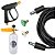 3 Metros Mangueira Trama de Nylon + Snow Foam Com Gatilho + 2 Bicos Para Lavadoras Wap 4100 - Imagem 4