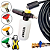 10 METROS MANGUEIRA TRAMA DE NYLON COM REGISTRO + 4 BICOS COLORIDOS + SNOW FOAM PARA LAVADORAS KARCHER K3, K4, K5 - Imagem 1