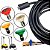 10 METROS MANGUEIRA TRAMA DE NYLON COM REGISTRO + 4 BICOS COLORIDOS PARA KARCHER HD 585 - Imagem 1