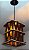 Lustre luminaria de teto de madeira rustico - Imagem 2