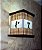 Arandela luminaria de parede ideograma oriental com telinha de bambu - Imagem 2