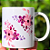 Caneca branca com nome e flores - Imagem 2