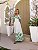 Vestido Feminino Longo Manga Morcego Estampa Folha - Imagem 1
