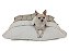 Saco de Dormir Pet Xadrez com Pelúcia Sherpa Off White - Imagem 1