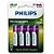 Carregador de Pilhas Recarregável Philips c/ 4 pilhas bivolt - Imagem 1