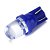 LAMPADA T10 1 LED CONVEXA W5W AZUL 12V - Imagem 1