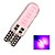 LAMPADA T10 SILICONADA COB LED W5W ROSA PINK 12V - Imagem 1