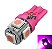 LAMPADA T10 5 LED ROSA W5W 5050 12V - Imagem 1