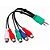 CABO P2 MACHO + P1 MACHO PARA 5 X JACK RCA, 0.2M PARA TV SAMSUNG - Imagem 1