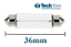 CAIXA C/ 10 LAMPADA TORPEDO C10W HALOGENA TECHONE 36MM 12V - Imagem 2