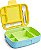 Lancheira Bento Box Com Talheres Amarela/ Verde e Azul - Munchkin - Imagem 1