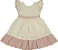 Vestido bege com detalhe rosê maquinetado - Bárbara Kids - Imagem 1