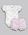 Conjunto Body Estampado e Short Suedine Pima Elefante Rosa - Anjos Baby - Imagem 1