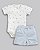 Conjunto Body Estampado e Short Suedine Pima Azul Transportes - Anjos Baby - Imagem 1