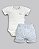 Conjunto Body e Short Suedine Pima Azul Transportes - Anjos Baby - Imagem 1