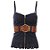Corselet Detalhe Em Renda Laise + Cinto Tressê Lara 141160C - Marinho - Imagem 1