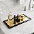 Bandeja Baixa Preta com Espelho Dourado 28 x 14 cm - Imagem 1
