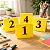 Placas Numeradas para Mesa em Acrílico Amarelo - Imagem 1