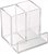 PORTA CANETA DUPLO COM PORTA CARTÃO EM ACRÍLICO TRANSPARENTE - Imagem 3