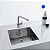 Misturador Monocomando de mesa Atlas Neo fosco em aço inox 304 com bica em L alta extensível - Imagem 6