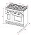 Fogão Freestanding Elettromec Profissional 8 Queimadores com 2 Fornos à Gás 156 Litros Inox 122cm 110V - Imagem 2