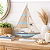 Escultura Decorativa Madeira Barco a Vela (Colorido) 53x33x5,5cm - Imagem 1