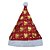 CDSP -  Kit Com 5 Gorros Papai Noel Estampa Dourada Touca De Natal Natalina - Imagem 1