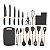 Kit 19 Utensílios De Cozinha Silicone Cabo De Madeira Faca Tábua - Imagem 5