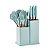 Kit 19 Utensílios De Cozinha Silicone Cabo De Madeira Faca Tábua - Imagem 9