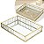 Bandeja Vidro Metal Dourado Porta Objetos Maquiagem 20x15cm - Imagem 1
