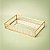 Bandeja Vidro Metal Dourado Porta Objetos Maquiagem 24x18cm - Imagem 2