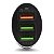 Carregador Veicular 3 Portas USB Carregamento Rápido Preto - Imagem 2