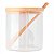 Jogo 3 Potes Bambu com Tampa Colher Base Tempero 300ml - Imagem 2