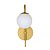 Arandela Curva Globo 12 Jabuticaba Dourado Fosco Led 5W 3000k - Imagem 3