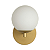 Arandela Parede Reta Globo 12 Jabuticaba Dourado Fosco Com Led Quente - Imagem 3