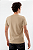 Camiseta Básica Masculina Gola Olímpica Malha Fio Algodão Orgânico Areia - Imagem 2