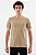 Camiseta Básica Masculina Gola Olímpica Malha Fio Algodão Orgânico Areia - Imagem 1